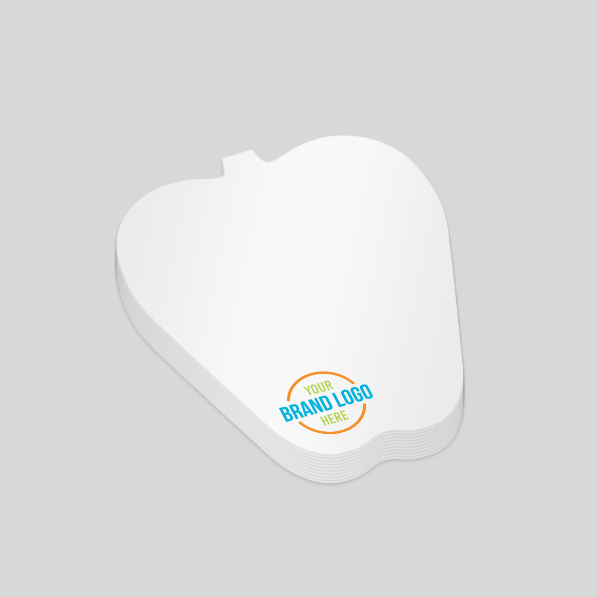 A compact, apple-shaped notepad, measuring 69mm x 67mm. Perfect for promoting wellness campaigns, schools, or eco-friendly initiatives while keeping your brand visible.
