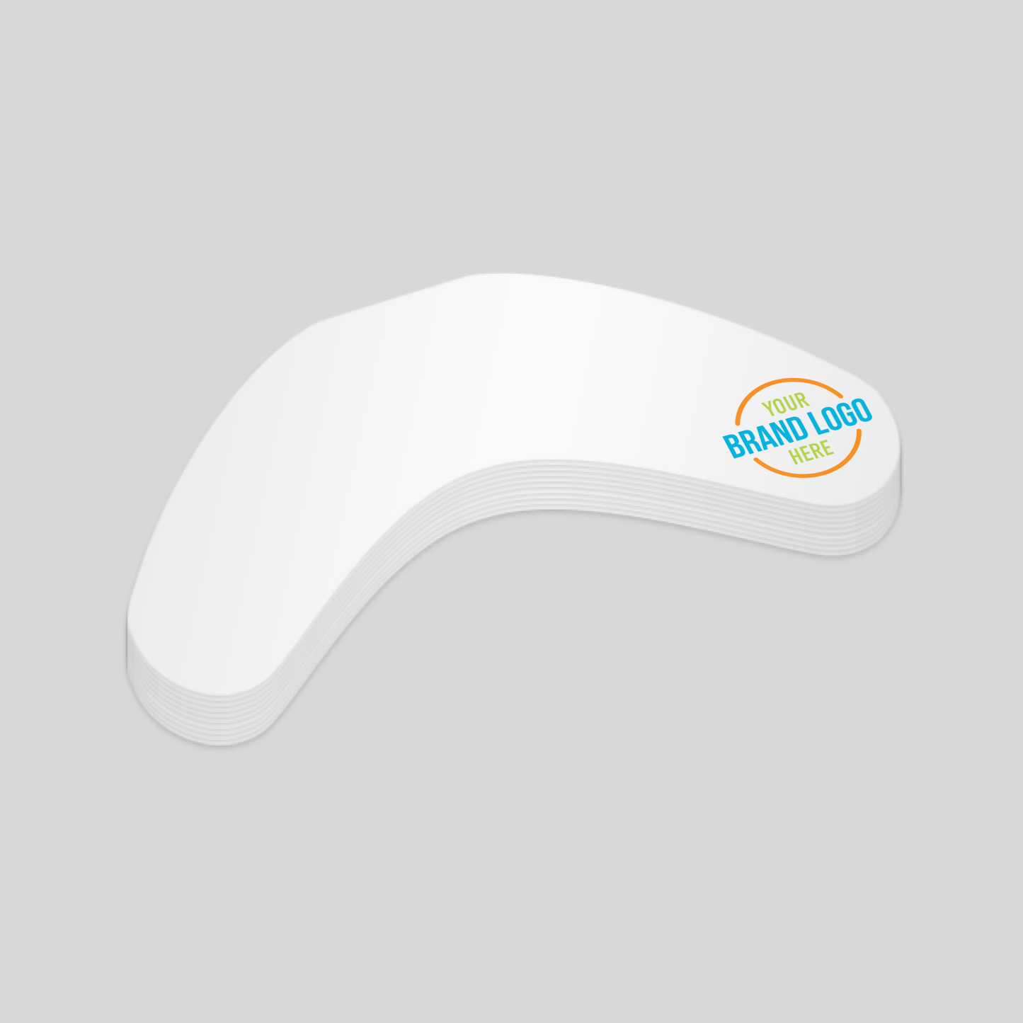 A uniquely shaped notepad designed as a boomerang, measuring 98mm x 40mm. Ideal for Australian-themed promotions, cultural events, or as a creative branded gift.