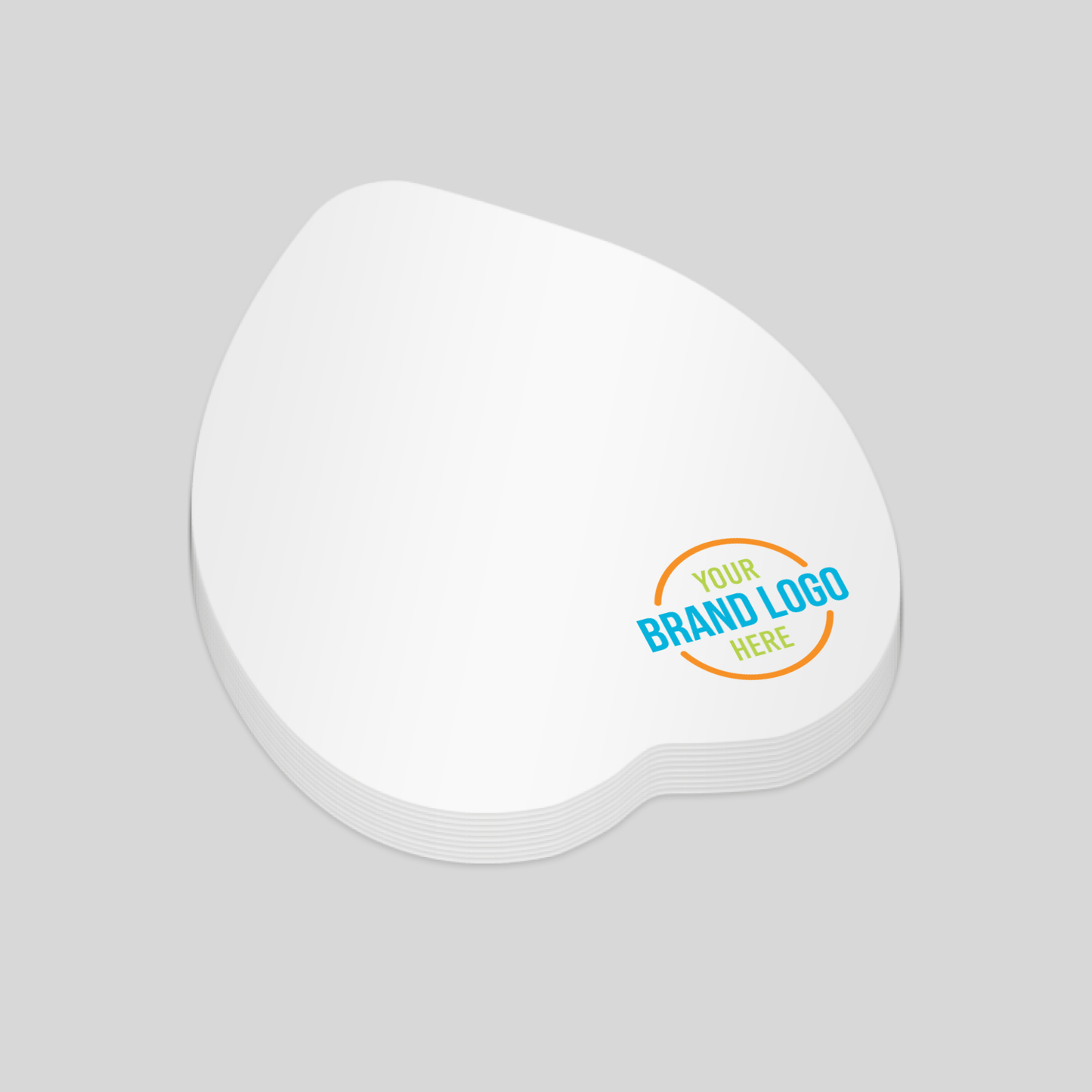 A peach-shaped notepad designed for creative branding. With a size of 97mm x 94mm, it offers ample writing space while maintaining a playful and eye-catching design. Ideal for agricultural businesses, fruit markets, or health-focused promotions.