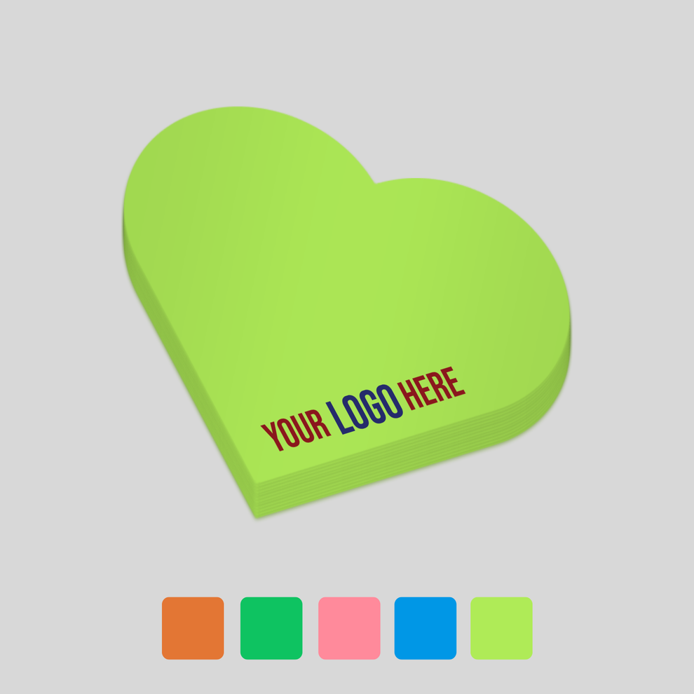 Sticky Notes Heart Shape Display Promotional Sticky Pads in Angled Heart Shaped | Australia ...